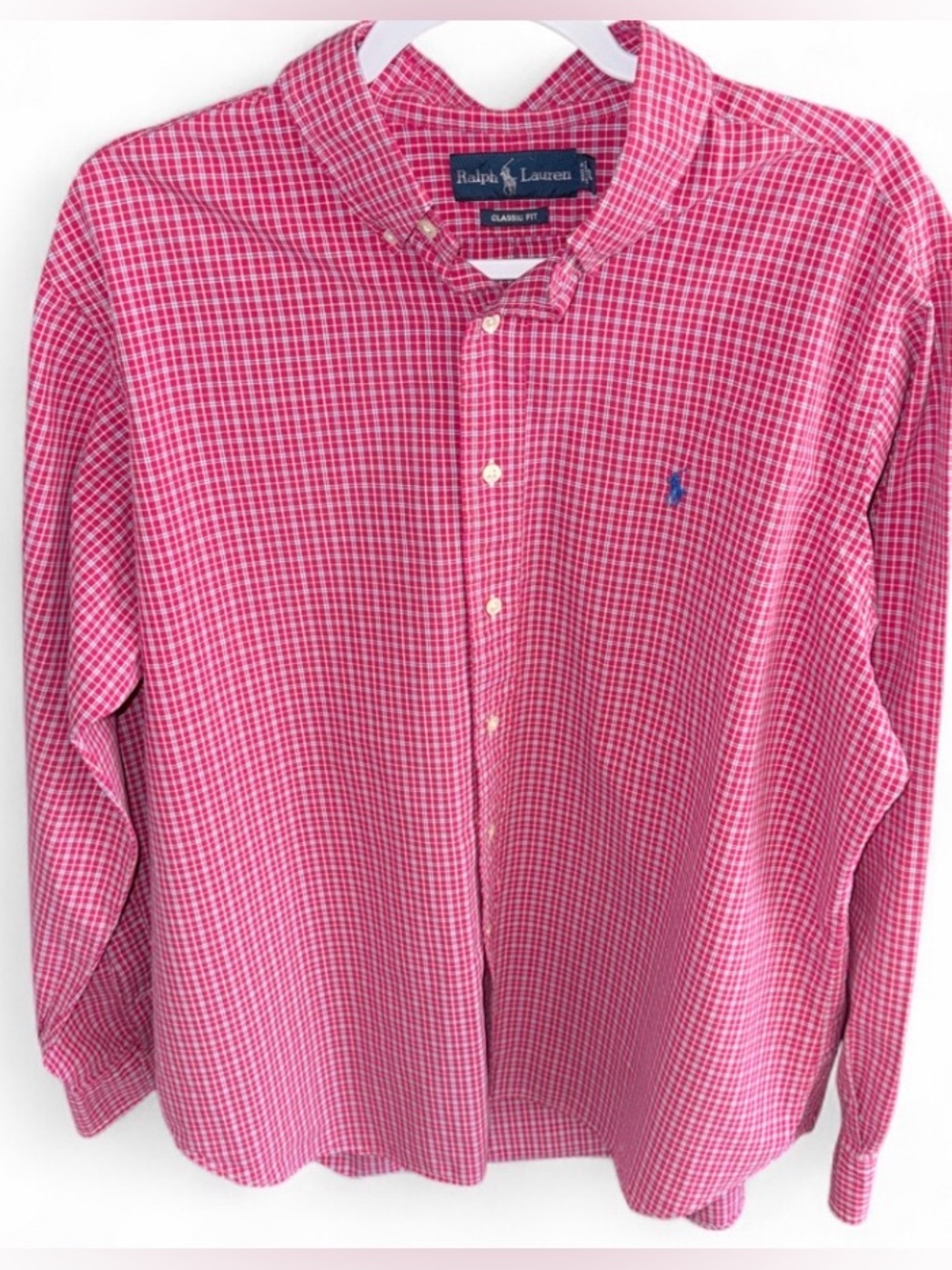 Ralph Lauren Men's Pink and Red Shirt